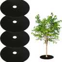4PCS 32.2" Non Woven Tree Mulch Ring, Weed Barrier Landscape Fabric, Reusable Tree Mulch Ring Non Woven Landscape Fabric for Gardening Landscaping Weed Control Root Protection 