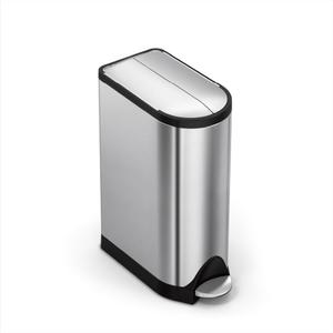 simplehuman 18 Liter / 4.8 Gallon Butterfly Lid Kitchen Step Trash Can, Brushed Stainless Steel
