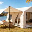 WildFinder Inflatable Tent with Awning, 116 ft² Blow Up Tent，Hot Tent, 4-6p