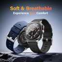 Compatible with Samsung Galaxy Watch Ultra Bands 47mm, Rugged Nylon Band for Galaxy Watch Ultra 47mm(2025/2024), Adjustable Smartwatch Replacement band for Men, Dark Blue / Silver