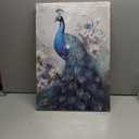QIXIANG Elegant Peacock Canvas Paintings Art Animal Prints Bedroom Decor Framed Ready to Hang (Peacock, 16.00" x 24.00")