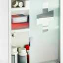 Timgle First Aid Wall Cabinet with Lock Medicine Wall Mounted Bathroom Storage Hanging Medical Cabinet with Safety Glass Door for Bathroom (3 Shelves,White)