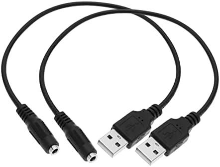 ECSiNG 2Pcs USB Male to DC 3.5x1.35mm Port Cable 5V DC Power Charging Cord USB 2.0 Male to DC Female Power Cord Electrical Accessories 32cm