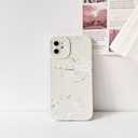 NITITOP Compatible with iPhone 12 Case Cute Aesthetic Cherry Blossom Pattern Design for Women Girls Soft TPU Shockproof Full Camera Protective Phone Cover - White