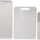 304 Stainless Steel Cutting Board, 3PCS Double Sided Meal Prep Kitchen Chopping Board Set, Food Grade Cutting Board for Meat, Fruits, Vegetables, Home, Outdoor, Picnic (A 1mm)