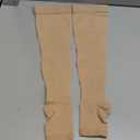 TOFLY Thigh High Compression Socks for Women & Men (Pair), Open Toe, Opaque, Firm Support 30-40mmHg Graduated Compression Hose, Medical Compression Stockings for Varicose Veins, Edema, DVT, Beige, Size S