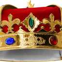 Morph Adult Royal King Crown Queen Regal Jeweled Gold Hat Halloween Wiseman Costume Accessory