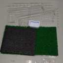 Adjustable Hanging Turtle Basking Platform with Artificial Grass 13 x 6.9 Inch Sturdy Acrylic Aquatic Reptile Ramp Dock Fits 0.3"-2" Thick Tank Salamander Frog Turtle Tank Accessories