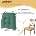 Non Slip Chair Cushions for Dining Chairs Set of 4 Kitchen Chair Cushions 18"x18"x3" Turfted Chair Pads Comfortable and Soft Seat Cushion with Ties, Green
