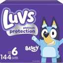 Luvs Diapers - Size 6, 144 Count, Bluey Platinum Protection Baby Diaper
