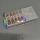 BTArtbox Press On Nails Almond - Knightshield, Cat Eye Press On Nails Medium Fake Nails with 3D Sculpting Metallic Design, Supremely Fit & Glossy Glue On Nails in 16 Sizes, 32 Stick On Nail Kit