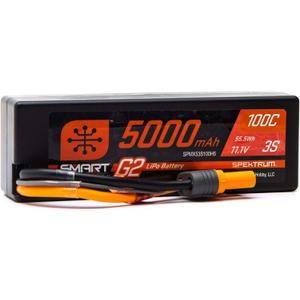 Spektrum 11.1V 5000mAh 3S 100C Smart G2 Hardcase LiPo Battery: IC5, SPMX53S100H5