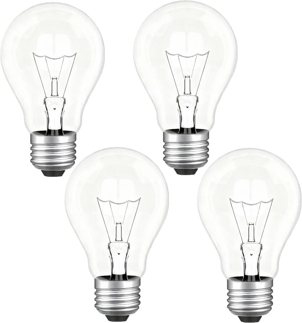 100W Incandescent Light Bulbs,Dimmable Medium E26 Base Light Bulbs,A19 Incandescent Light Bulbm (4)