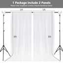 MEETSKY White Backdrop Curtains for Parties - 10ft x 8ft Wedding Photo Background Curtain Rod Pocket Fabric Drapes Panels for Birthday Holiday Party Home Decoration, 5ft x 8ft, 2 Panels