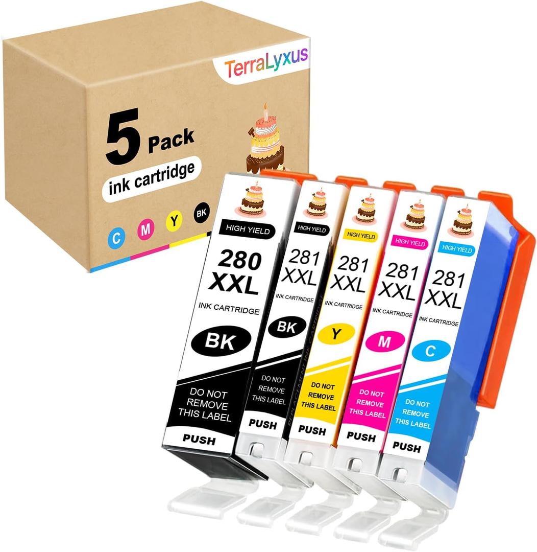 Refillable 280XL 281XL 280 XL 281 XL Ink Cartridges Compatible for PIXMA TR8620 TR8620a TS702 TS702a TS6120 TS6220 TS6320 TS8120 TS8220 TS8320 TR7520 TR8520 TS9120