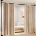 Room Divider Curtain Rod, No Drilling Room Separator for Space Partition Adjustable 4-10ft(H) 28-70inch(W) Heavy Duty Temporary Wall Divider Floor to Ceiling Tension Rod, Black