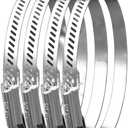 YONYONICE 8 Inch Diameter SUS304 Stainless Steel Hose Clamps (4-Pack) - Adjustable 194-216mm Worm Drive Clamp for Air/Water Duct Collection.