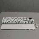 Wireless Keyboard and Mouse Backlit - Typewriter Keyboard with Retro Round Keycaps, Detachable Wrist Rest, Light Up Letters, 2.4G Rechargeable Combo for Mac, Windows, PC, Laptop, Trueque (White)
