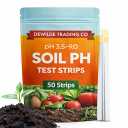 5 x Soil pH Paper Test Kit  50 Tester Strips (3.5-9 Range)  Use for Testing Garden Home Lawn Grass Vegetable Gardening Dirt Yard Compost Outdoor and Indoor Plants, Green