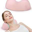ComfortLife Small Neck Stretcher Pillow for Pain Relief, Medium Soft Cervical Traction Device Neck Mild Support Pillow Foam Cervical Neck Pillow for Tension Muscle Relax Relief (Pink)