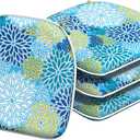 Indoor/Outdoor Chair Cushions 16x17 Inch, Patio Chair Cushions with Ties, All Weather Seat Cushions for Patio Furniture Home Garden Chair Use, Set of 4, Dahlia Blue