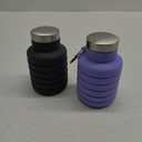 YCT Collapsible Water Bottle 17oz500mlTravel Portable Sport Water BottleReusable Silicone Foldable Water Bottles for Gym Camping Hiking (Purple+Black)
