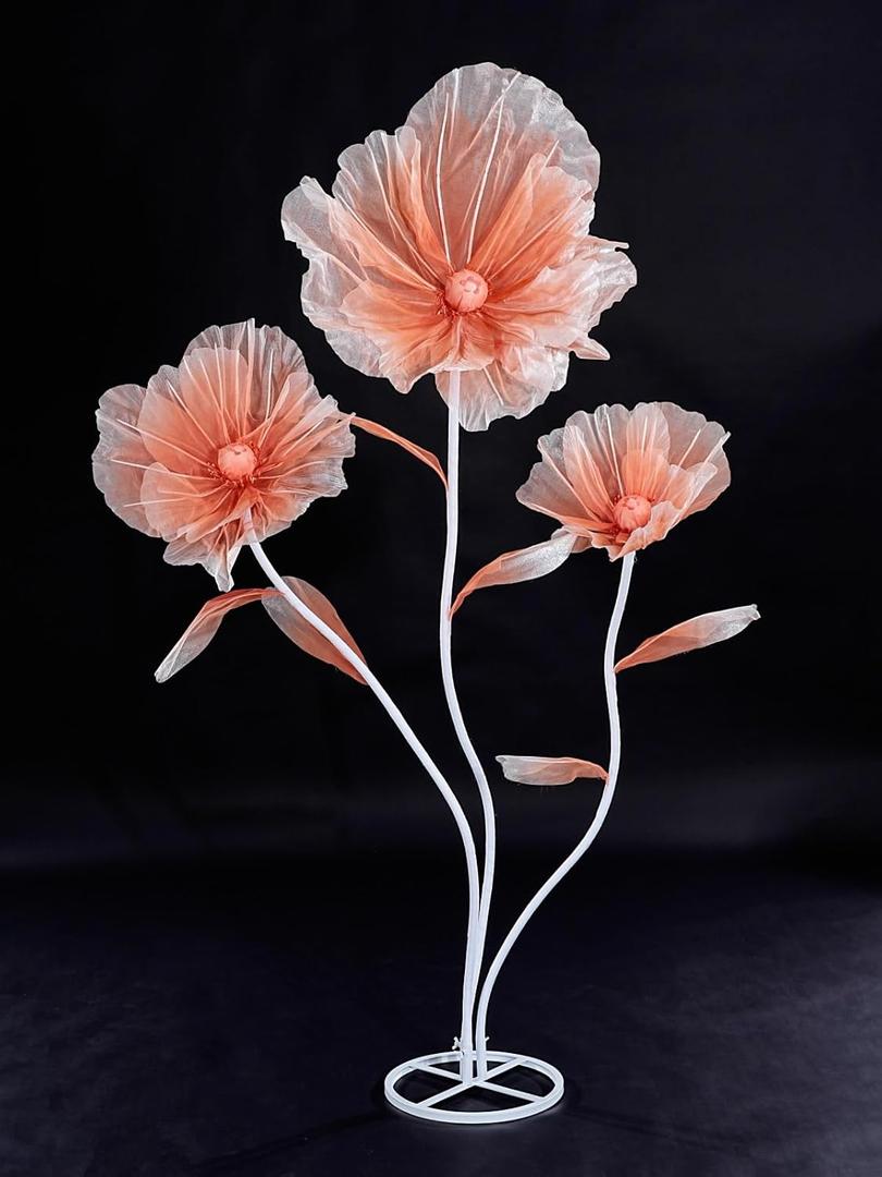 B-COOL Artificial Giant Flowers for Wedding Decoration: Champagne Huge Flowers 5.58 ft Large Silk Flower Faux Floral for Party Reception Arrangements Photographic Props Background Decor (1 Sets 5.58 ft, Dark Champagne)