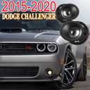 Fog Lights Assembly for Dodge Challenger 2015-2023 with Bulbs H11 12V 55W | Driving Fog Lamps Replacement with Projector Lens, Wiring Kit and Switch Included, 1 Pair