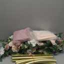 Ling's Moment Wedding Arch Backdrop Stand with Flowers - 7.2FT Metal Arch Frame with Drapes for Ceremony Decor - Artificial Floral Birthday Party, Bridal Shower, Outdoor Garden, Pink Dusty Rose, Gold