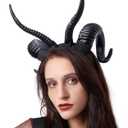 Spooktacular Creations Halloween Black Devil Horns Headband, Devil Horn Headpiece Cosplay Costume for Halloween Accessories, Party Dress up Headgear