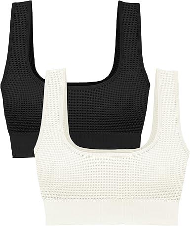 Square Neck Padded Sports Bra, Push Up Sports Bra for Women, Cute Comfy Seamless Scoop U Back Low Impact Workout Gym Yoga Bra Size M