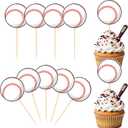 Hooqict 40Pcs Baseball Cupcake Toppers Baseball Birthday Cake Topper Decorations Cupcake Picks for Kids Boys Girls Sports Theme Birthday Party Baby Shower Decorations Supplies