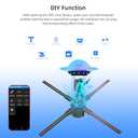 3D Hologram Fan,45CM HD LED Hologram Fan WIFI Projector with 700 Library Video,Animated Holographic Projector Display for Stores, Shops, Christmas Tree(17.9"(APP+WIFI+Bluetooth+Remote))