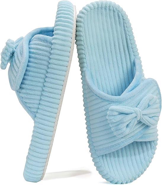 ZXVX House Slippers for Woman with Arch Support – Womens Open Toe Adjustable Slippers, Orthopedic Shoes for Home Indoor, Cute Ladies Slides for Bedroom Non Slip 5-12, 40/41
