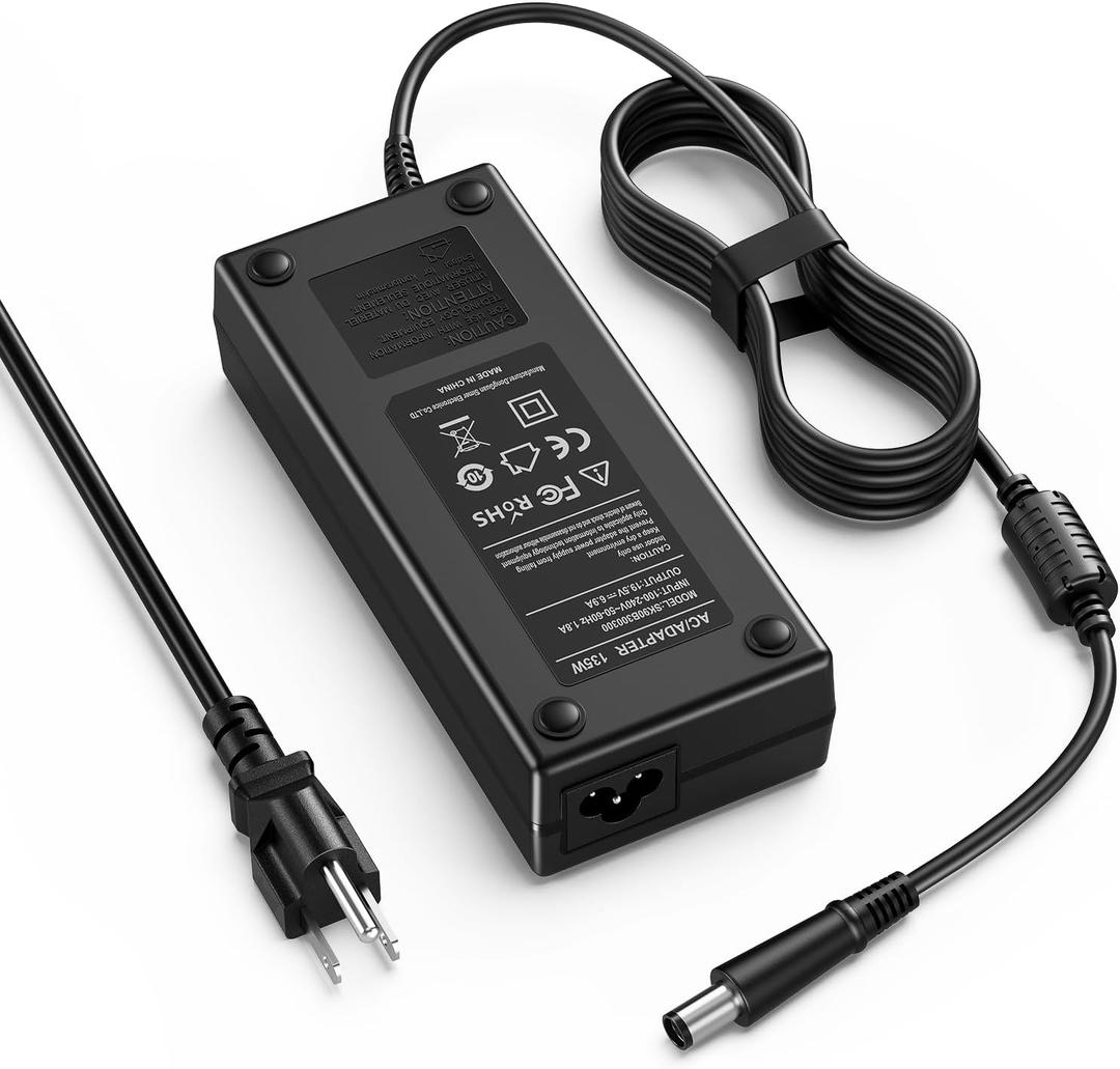 VUOHOEG 135W Laptop Charger Compatible with HP 391174-001 384023 481420-001 DC7800 DC7900 Compaq Elite 8000 8200 8300 with Size 7.4mm 5.0mm Power Supply Cord Plug