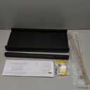 WOPITUES Floating Shelves with Gold Metal Guardrail, Shelves for Wall Decor Set of 3, Wall Shelves for Bedroom, Bathroom, Kitchen, Living Room, Plants, Picture Frames, Art Black and Gold