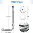 L-Shaped Grab Bars for Shower, 24 x 12 Inch, Stainless Steel, Right&Left