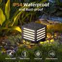 Solar Post Light, 9.84" Pillar Light Outdoor Waterproof Modern Column Lamp Outside Gate Posts Cap Lantern 3000K LED Lighting Fixture for Flat Surface Patio Garden Driveway Decoration