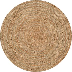 Hand Woven Jute Area Rug - 2' Round - Rustic Beige Reversible Farmhouse Rugs for Living Room, Bedroom, Kitchen - Vintage Natural Braided Entry Floor Dcor Circle Boho Small Round Rugs 2 feet