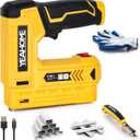 YEAHOME Electric Staple Gun, 2 in 1 Light Duty Cordless Staple Gun for Upholstery with 2000 Staples & Nails, 3.7V Brad Nailer Kit with USB Charger & Staple Remover for Wood, Carpentry, Crafts, DIY