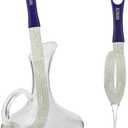 KUWAN Bottle Cleaning Brush Multi-Function Household Tools Flexible Bottle Scourer for Some Decanters, Goblets, Glasses, Cups (Long)