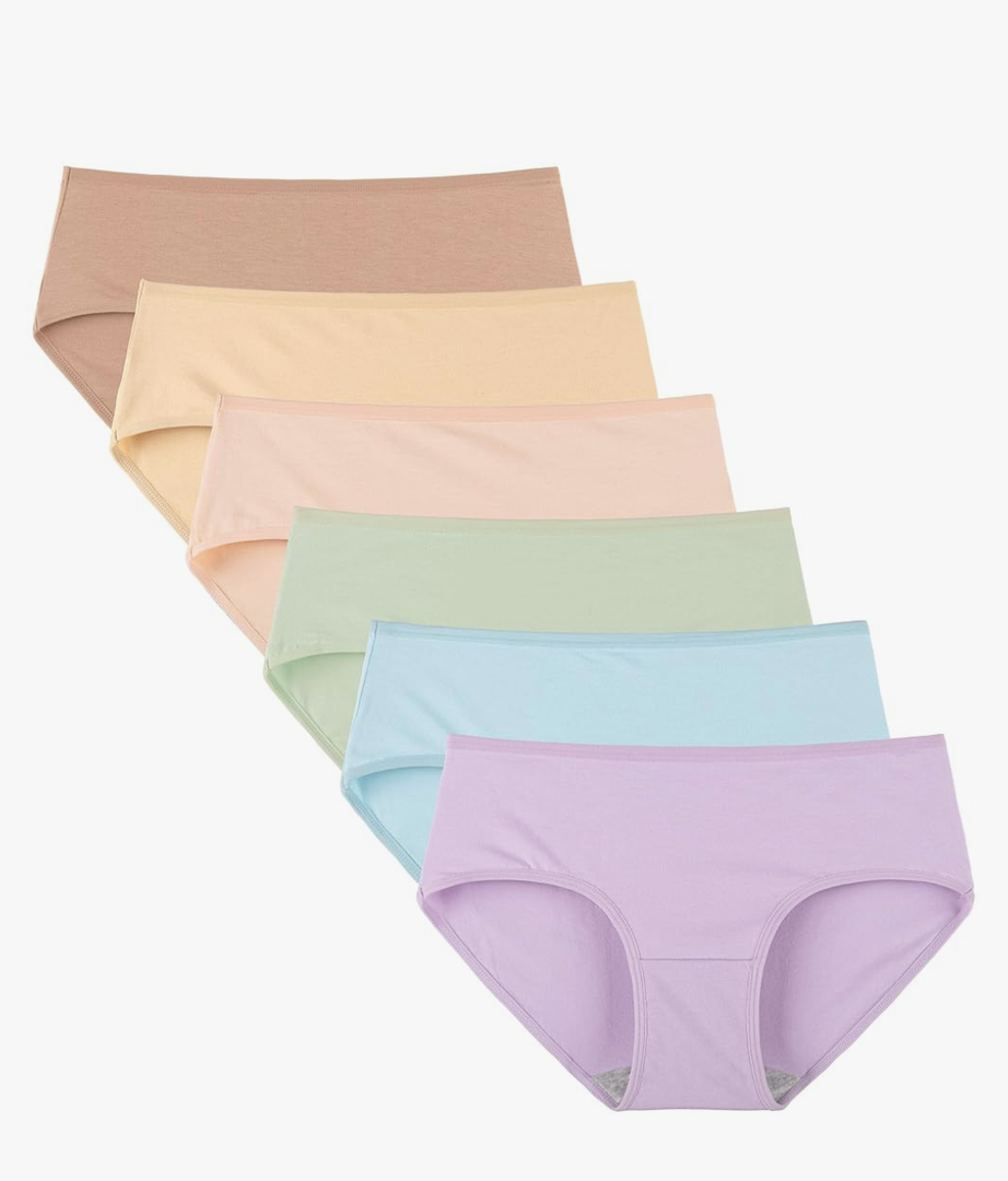 INNERSY Womens Underwear Cotton Hipster Panties Regular & Plus Size 6-Pack Size M