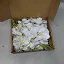 LARDUX 24 PCS Artificial Flowers for Floating Candles Wedding Centerpiece Mini Orchid Flower Filler Vase Fillers for Wedding Dinning Table Party Home Restaurant Decoration
