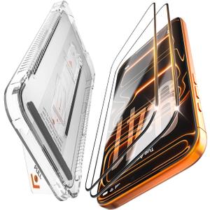 NeverBreak Screen Protector for iPhone 17, 9H+ Hardness Tempered Glass Protector for iPhone 17 6.3" 2025, 12FT Military Grade Protection [Scratch, Shatter, Drop Resistant] Full Edge Coverage Auto-Install, Durable Case Friendly, 2 Pack