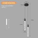 Modern Light Fixture Kitchen Island Pendant Light Dimmable LED Black Pendant Lights Mini Crystal Pendant Lighting for Bedroom Dining Room Living Room2-Light