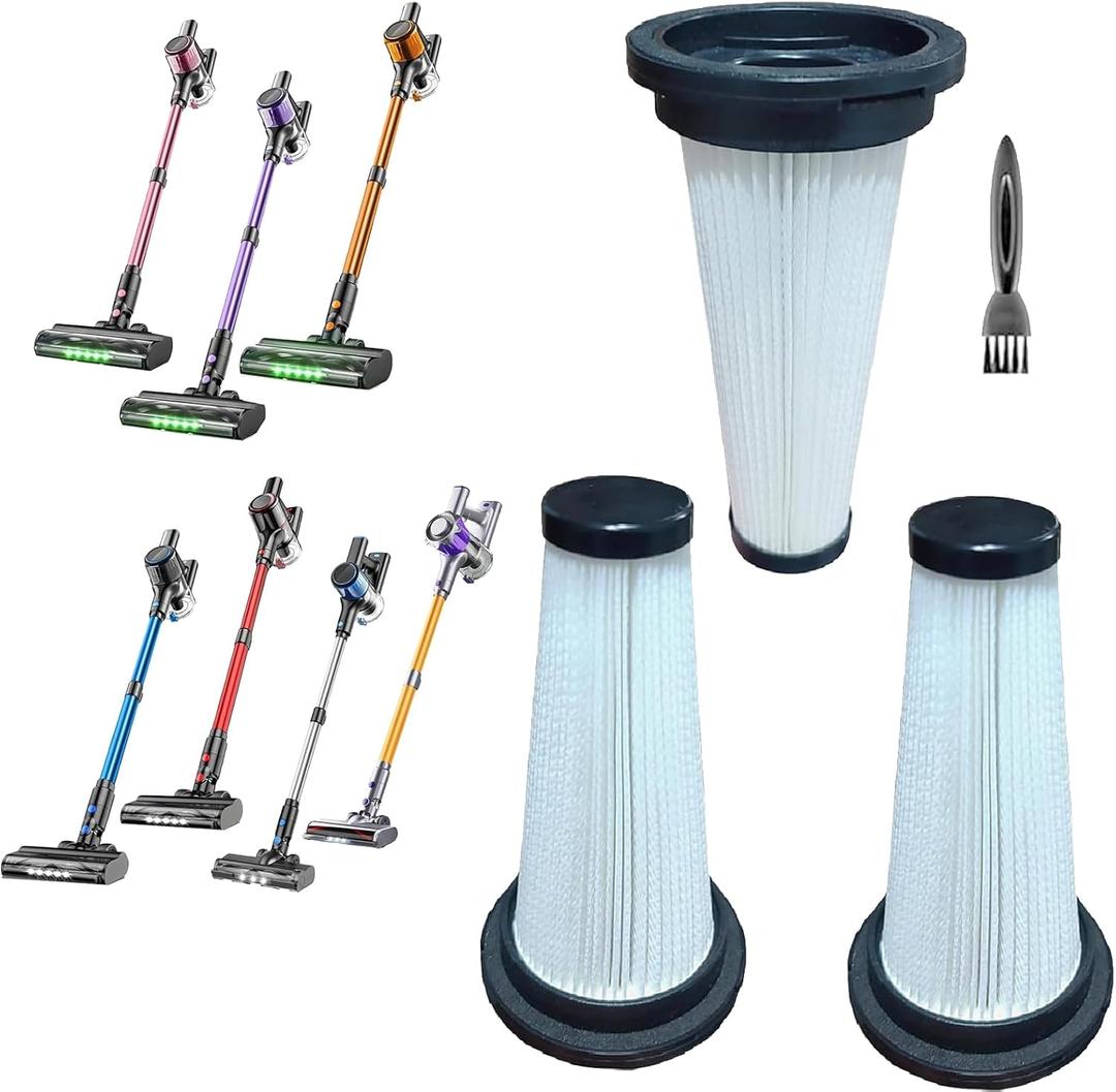 3Pack Hepa Filters Replacement Compatible with SUXIANGVAC Cordless Vacuum A27, Washable Cone Filters Compatible with VOKENE & VICEASE& OIRFND A27& TITIPOY A27 Series
