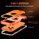 2 x Casetego for iPhone 17 Pro Max Case,Three Layer Heavy Duty Sturdy Shockproof Protection Full Rugged Hard PC+Soft TPU Bumper Protective Girls Case for Apple iPhone 17 Pro Max 6.9 inch,Orange