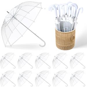 Dansydaisy 50 Pcs Wedding Favors for Guest Umbrella Gifts Bulk 52 Inch Large Dome Rain Windproof Stick Umbrellas with Thank You Tags and Rope Guest Souvenirs for Wedding Party Bridal Favors