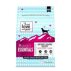 I and love and you Naked Essentials Ancient Grains Dry Dog Food - Lamb + Beef - High Protein, Real Meat, No Fillers, 23lb Bag, Best By: 05/03/2026
