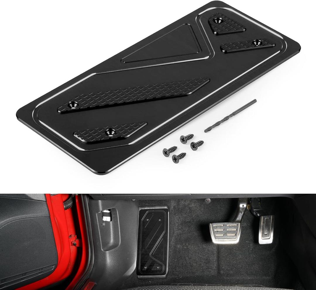 Bevinsee Foot Rest Pedal Cover Compatible with Audi A3 8V Left Hand Drive Compatible with VW Golf MK7 MK8 Aluminum Red